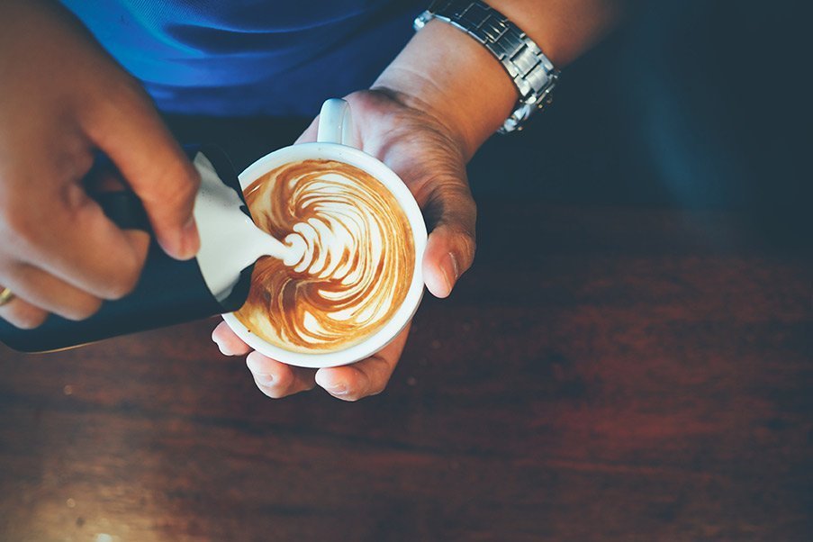 barista coffee close up